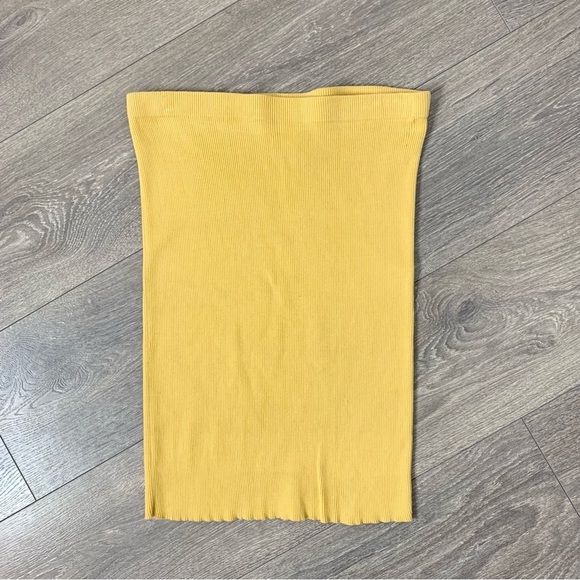 Ports 1961 Women’s Ribbed Knit Mini Skirt Vintage 90s Y2K Mustard Yellow S 2000 - Picture 7 of 13
